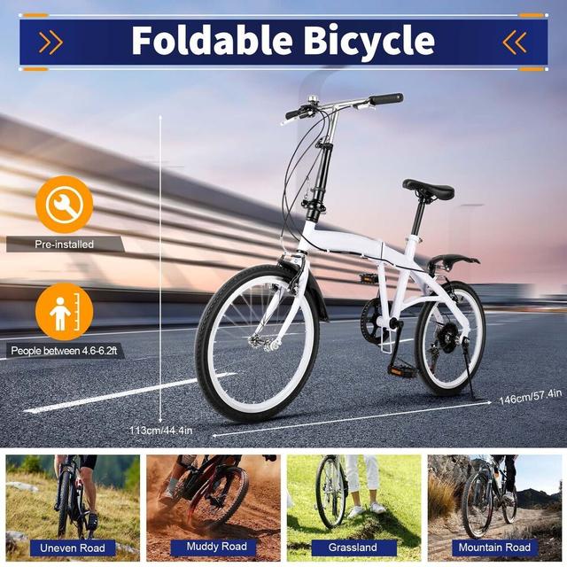 TEMU 20-Zoll weiße Fahrradzubehörteile, verschleißfest und hitzebeständig, geeignet für Offroad-Fahrten/Bergabenteuer/Pendeln, Aluminiumlegierung.