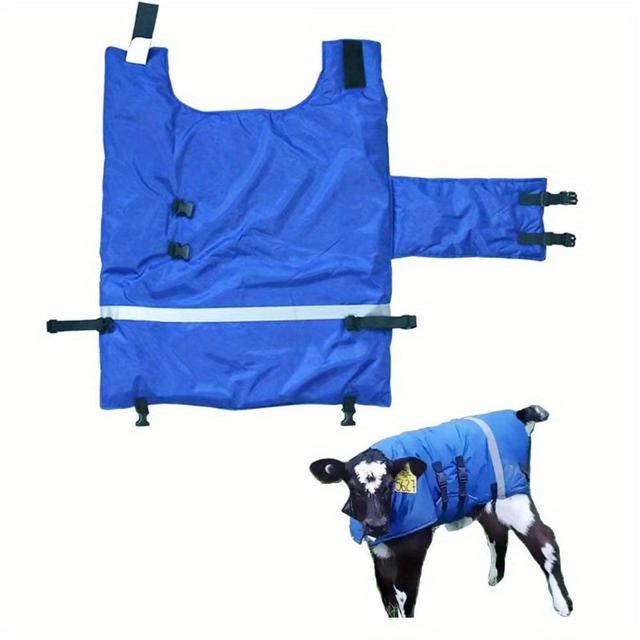 TEMU Thickened Warm Windproof Horse Blanket For Newborn Ponies & Calves - Weather Foal Vest With Stripes, Soft Stable & Outdoor Winter Clothing For Horses