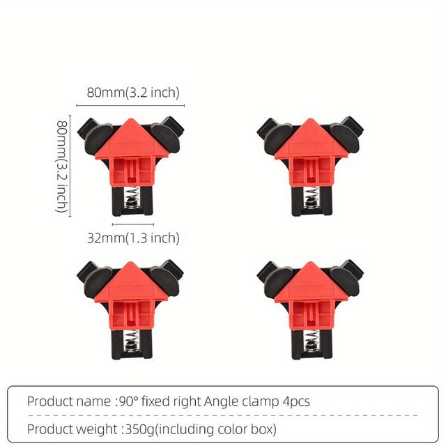 TEMU Premium Woodworking Angle Clamp Set Of 4 90-degree Right Angle Clamps, Adjustable Fixed Clamps Woodworking And Hand Tool Projects