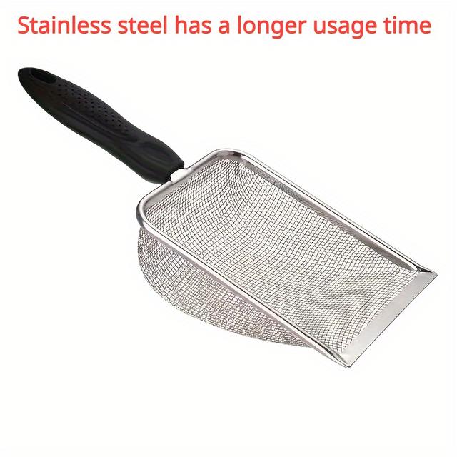 TEMU A Stainless Steel Cat Easy To Clean And Durable, Perfect For Cleaning Cat Waste And Suitable For Litter