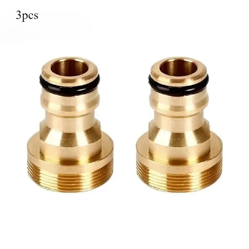 TEMU 3-pack Universal Brass Faucet Adapter, Metal Tap Connector For Kitchen Sink, Garden Hose, Basin Mixer Hose Adaptor, European And