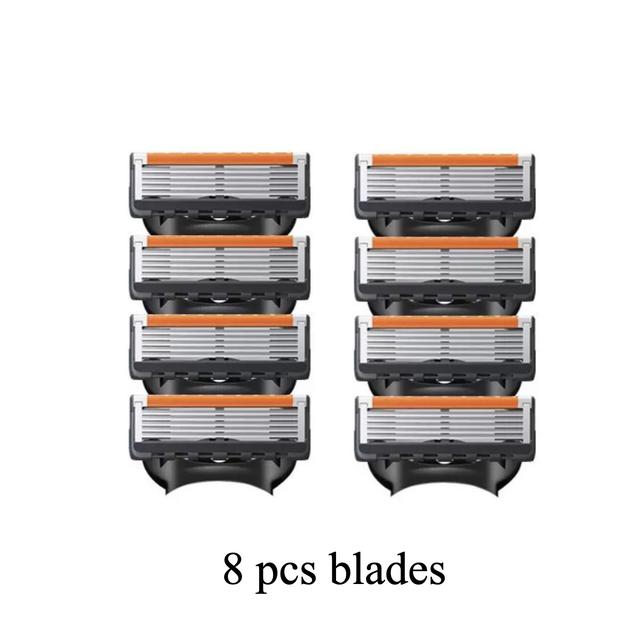 TEMU Stainless Steel 5-layer Blade Refills For Manual Shavers, Men' Cartridges, Smooth And Comfortable Shaving Experience, Fits All Fusion 5