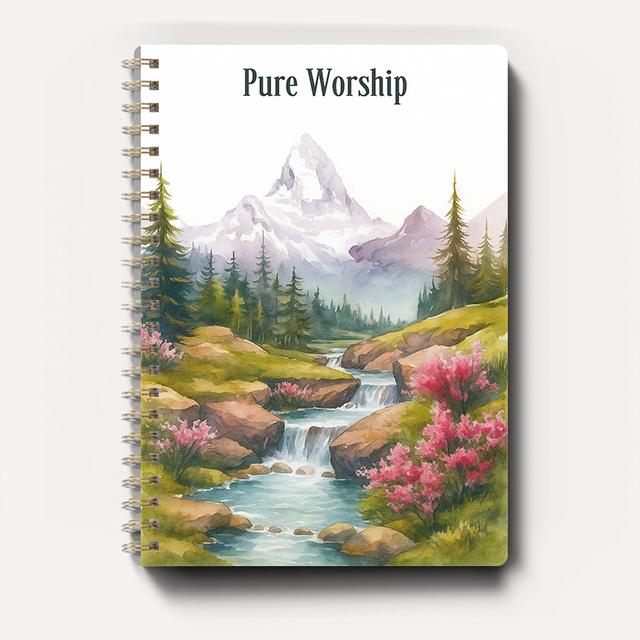 TEMU Gift : 1pc Landscape-themed Spiral Notebook For , 50 Pages, 14.2*20.8cm, Mixed Paper, Perfect Gift For School & Office Use | Artistic Cover Design | Durable Binding