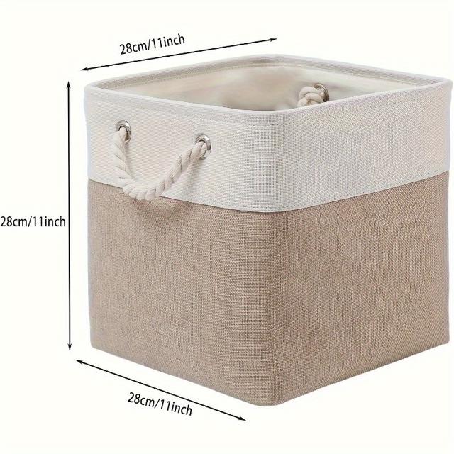 TEMU 4er-Set Große Zusammenklappbare Aufbewahrungsboxen, Würfel Stoff Aufbewahrungsboxen, Home Office Schrank Spielzeug Organizer, Offenes Design für Ultimatives