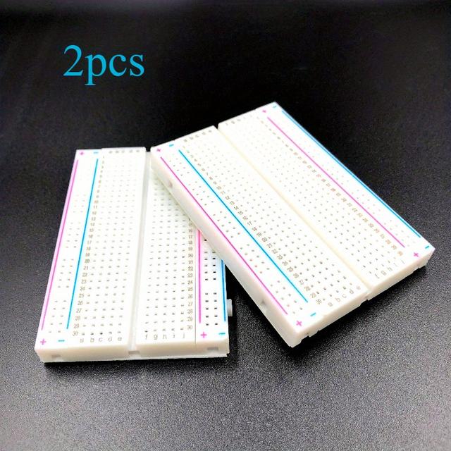 TEMU 2pcs Abs Breadboards With 400 Holes For , Esp 32, Prototyping - Embedded Development & Educational Use, Precise Microcontroller Training, Embedded Development Board | Layout | Durable Breadboard