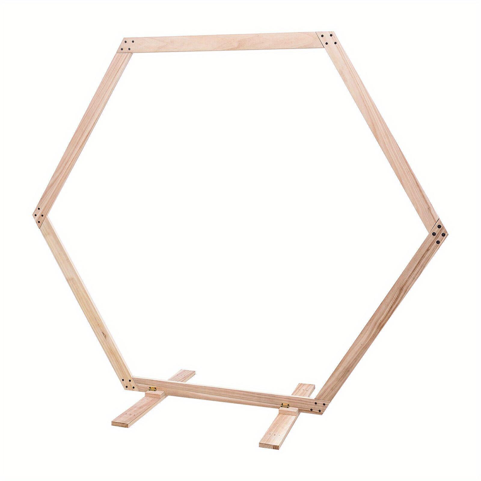 TEMU Cadre hexagonal pour de mariage 2,, support de fond pour de mariage en bois pour , fêtes d'anniversaire, événements commerciaux, etc.