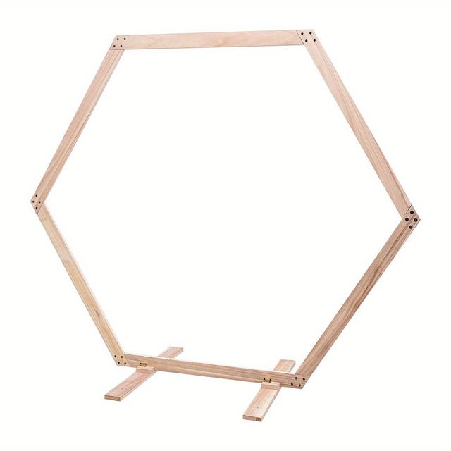 TEMU Cadre hexagonal pour de mariage 2,, support de fond pour de mariage en bois pour , fêtes d'anniversaire, événements commerciaux, etc.