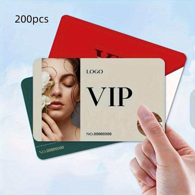 TEMU Personalized Pvc Double-sided Cards, , High-quality Plastic Business Cards, Promotional Display And Shopping Mall Membership Cards, 200 Sheets/500 Sheets/1000 Sheets