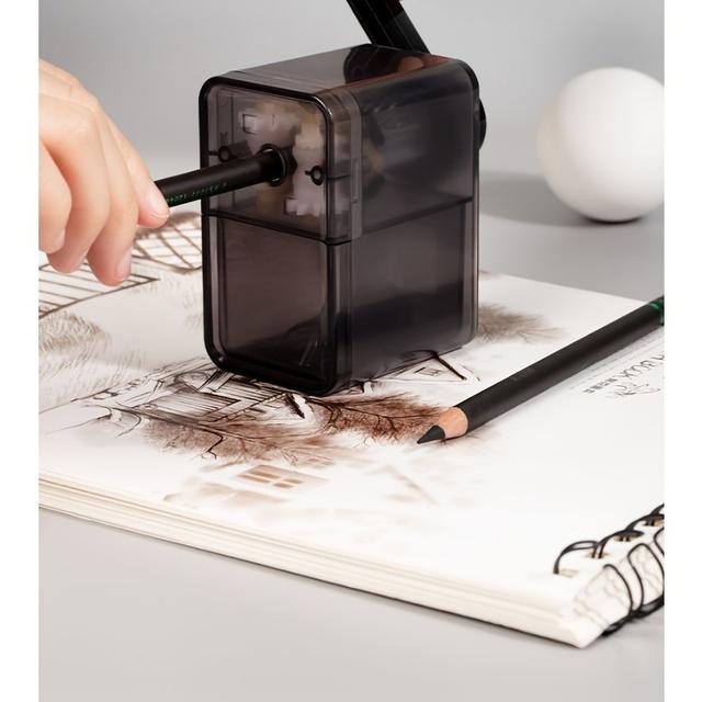 TEMU Ręczna temperówka z systemem rozdrabniania - Wytrzymała do użytku biurowego - Ręczna temperówka z korbą - Temperówka (Bez)