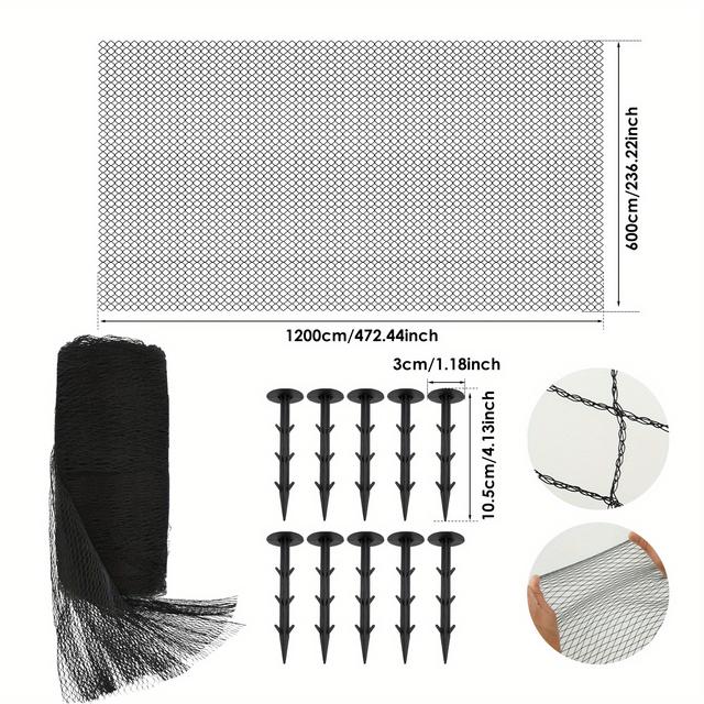 TEMU Pe Elastic Pond Netting - Cuttable Protective Mesh Cover For Safe Poultry & Fish Security, Thickened Design For Durability