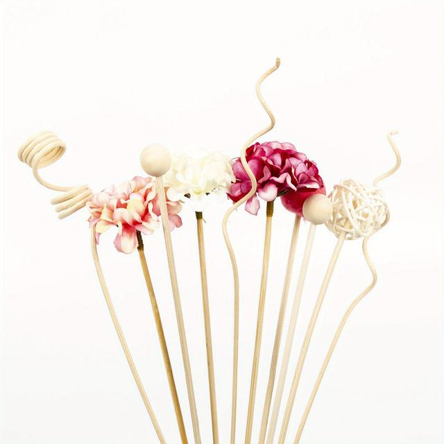TEMU 10pcs Rattan Hydrangea Reed Sticks - Pink Flower Stems Diffuser Sticks For Diy Bouquets, Home Centerpieces, Wedding & Party Decorations - Durable Rattan Branches With Pink (no Flowers)
