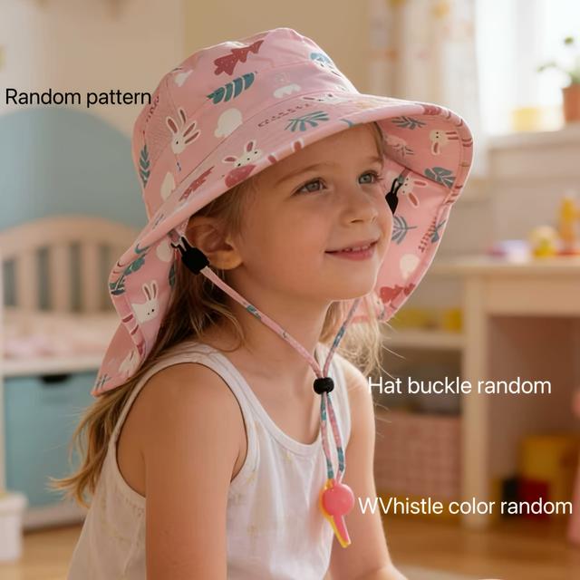 TEMU Upf Sun Hat With Wide Brim & Adjustable Strap - Lightweight Breathable Mesh & Outdoor Beach Hat, Upf Suitable For Hiking, Fishing, Summer, Multicolor Cartoon