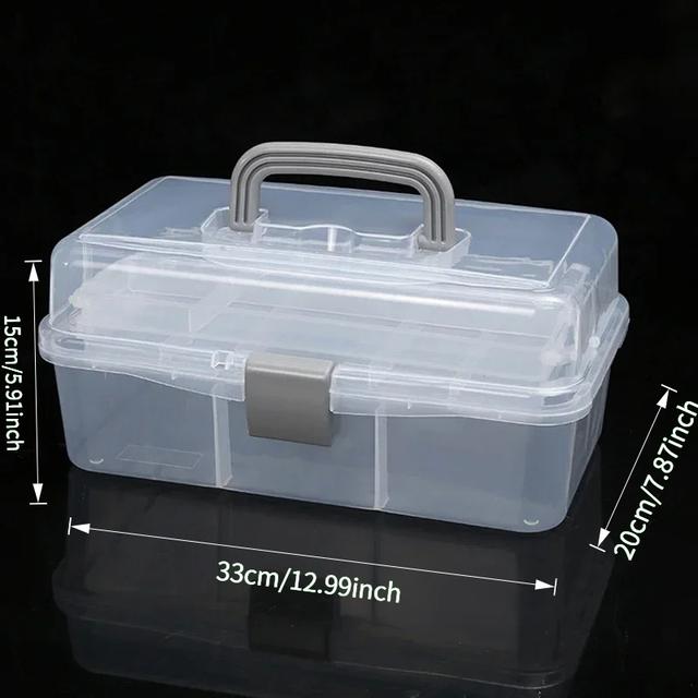 TEMU Portable Nail Art Decoration Storage Box Rhinestone Nail Polish Organizer Container Case Nail Display Manicure Stand