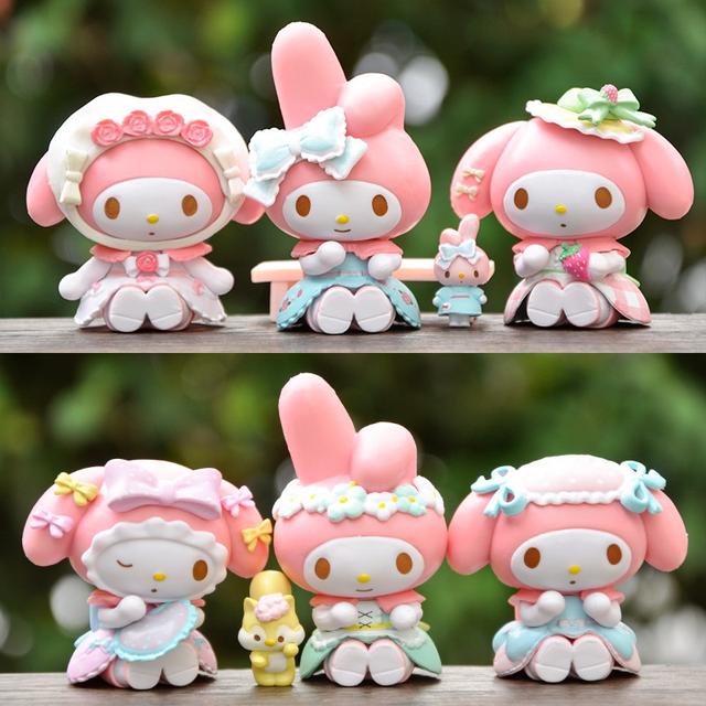 TEMU 1/6pcs Doll Tea Party Hello Kitty For Room, Car Decoration Figurines