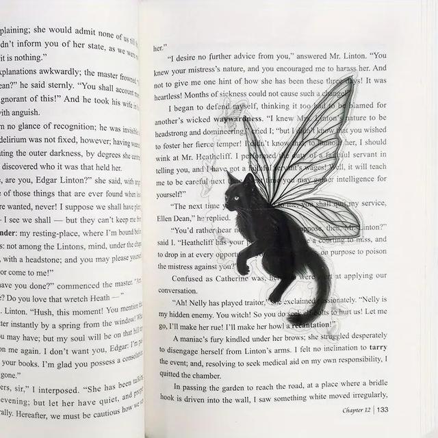 TEMU 1 Marcador Acrílico Negro 2D Transparente, Artículos de Papelería para Libros, Marcadores de Lectura