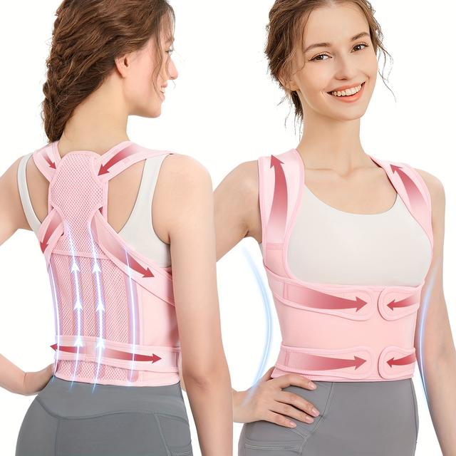 TEMU Women's Adjustable Brace - Back Support Belt With Neoprene & Soft Posture Improvement Technology, Hand Washable Device For Spinal, Ideal For Posture (round-the-clock & For Special Gifts)