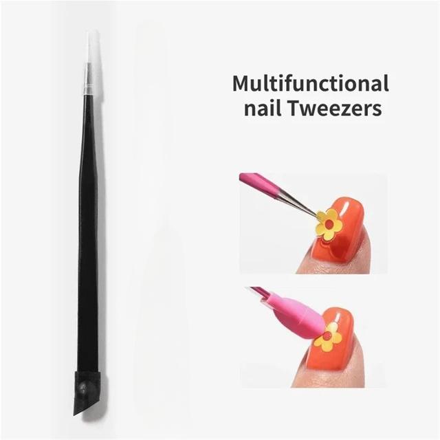 TEMU Duplaoldalas Körömcsipesz Szilikon Nyomófejjel, Körömmatrica Felvételhez, Manikűr Körömeszközök, Körömdesign Kiegészítők (Rózsaszín Multifunkcionális)