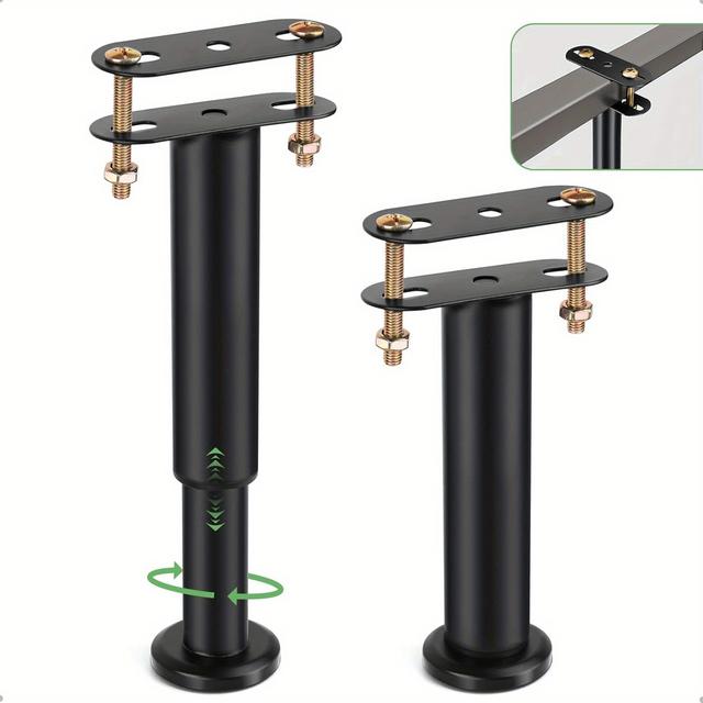 TEMU 2pcs Bed Support Legs, Adjustable Bed Legs, Retractable Furniture Support Feet, Metal Bed Feet Heavy Duty Bed Slat Support Leg For Bed Sofa Cabinet Frame Replacement Parts