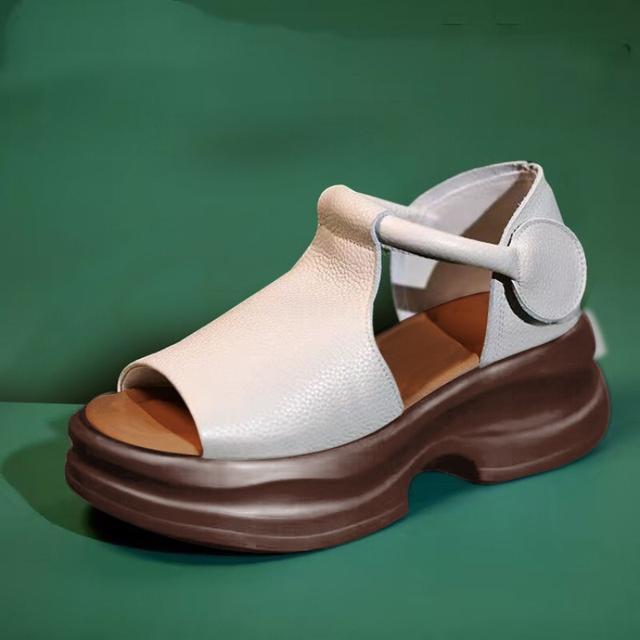 TEMU レディース フォーム ウェッジヒール - クッション付きTPRソールの韓国風ローマン グーター サンダル、グリーンのオープントゥ ル/カジューズ - 一日中快適なウェッジヒール