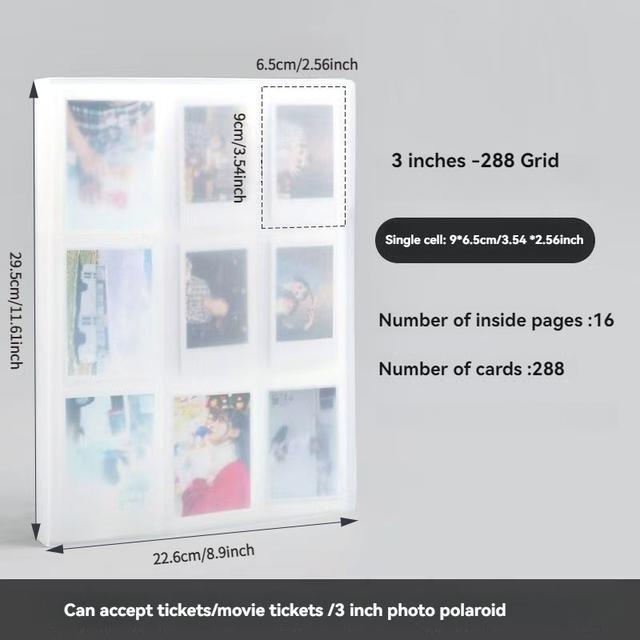 TEMU 1pc 288-slot 3-inch Transparent Photo Storage Book - Plastic Insert For Commemorative Cards, Postcards & Memories, Perfect For Organizing And Protecting Your Collection