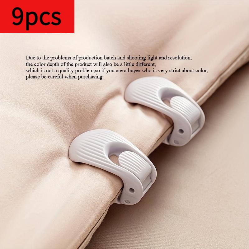 TEMU 9 piezas, sujetadores para sábanas y edredones, clips de concha para que las sábanas se deslicen, sin , agarre fuerte, adecuados para colchones gruesos/casa/hotel, cuidado de ropa de cama