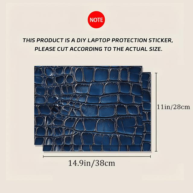 TEMU Laptop Screen Compatible For Macbook, , Dell, 12/13/14/15/16-inch Notebooks - Blue Crocodile Texture, & Scratch-resistant, Diy-friendly Application, Semi- For Gaming Laptops &