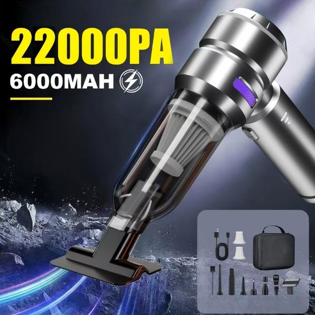 TEMU 22000PA Erős Szívóerővel Rendelkező Kézi Porszívó - Vezeték Nélküli, 4-in-1 Használatra Autóban és Otthonra, Könnyen Kiüríthető Porosztályúval Háziállatok Szőréhez/Kanapéhoz/Szőnyeghez