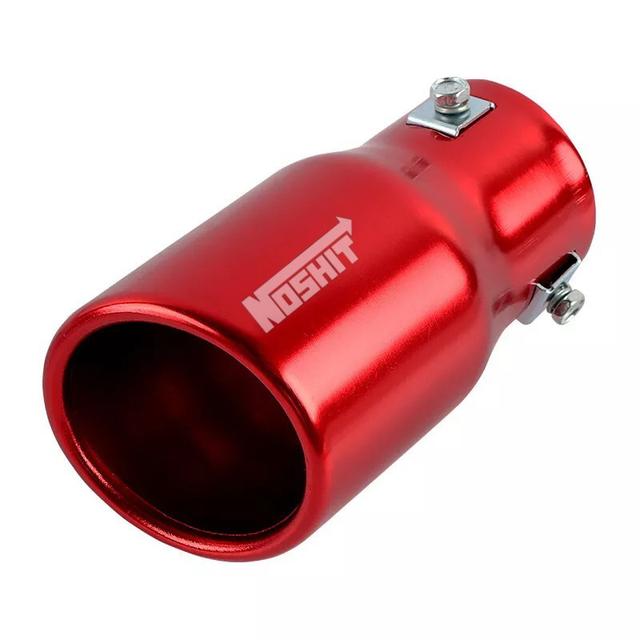 TEMU Piros, kerek alakú autó kipufogó kipufogócső vég, egyenes cső 63 mm 2.5" bemenet