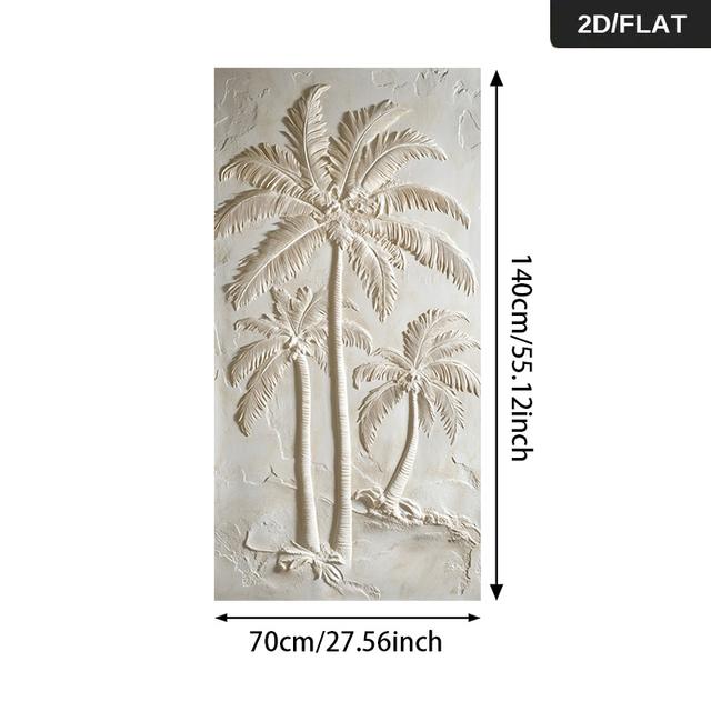 TEMU 1pc Modern Minimalist Palm Tree Wall Art - - Horizontal 27.56"x55.12" (70x140cm) Palm Tree Canvas Painting Suitable For Living Room & - Neutral Color Palette, Frameless Decorative Panel, 2d Flat
