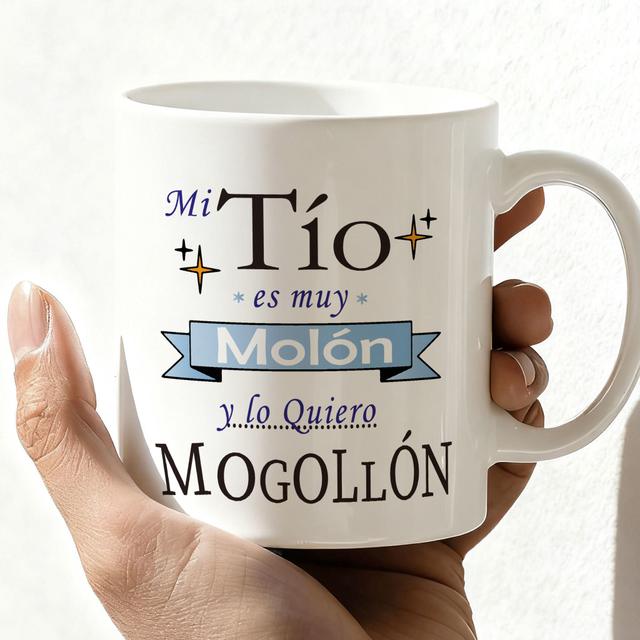 TEMU 1 taza en español "Mi Tío es Muy Molon" - 11 oz de cerámica blanca con , regalo para tíos, y - lavavajillas y microondas, ideal , Navidad o Día