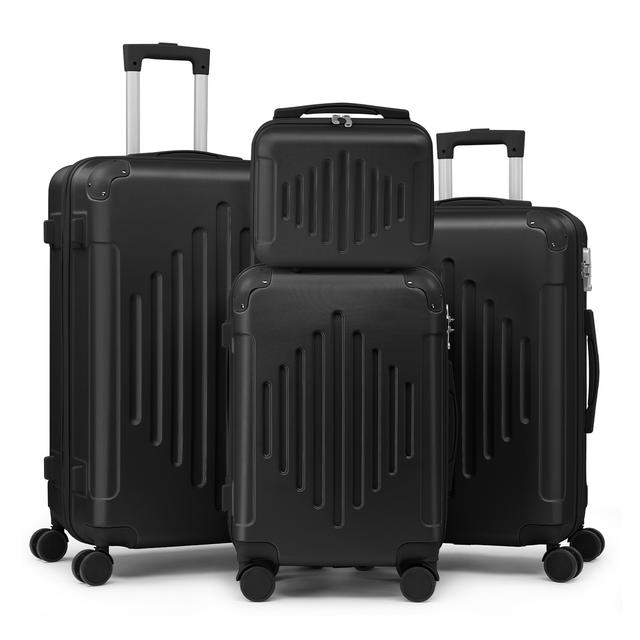 TEMU Set mit 4 Hartschalenkoffern (14/20/24/28), leichtes ABS-Material, 360° leise Spinner-Räder und stabiler 100LB-Griff für Flugreisen