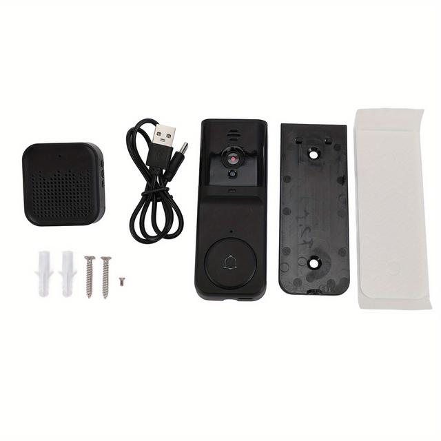 TEMU 1pc, 4.3" Video Doorbell, 1080p Hd Security Intercom Video Camera Doorbell, Remote , Remote Intercom And Night For Home Surveillance -