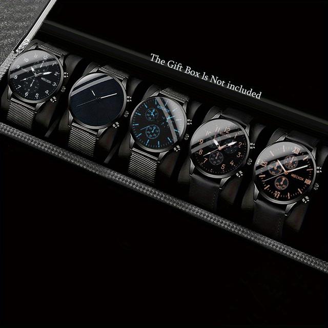 TEMU 2pcs/5pcs Nouveau Ensemble de Montres Quartz Décontractées pour Hommes, Idéal pour et - Parfait pour Anniversaire, Fêtes ou Offrir à Papa, Amis et