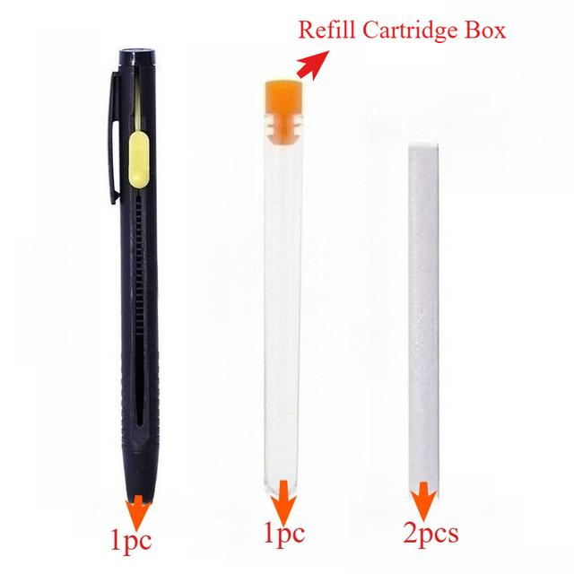 TEMU En skräddarens markeringspenna med två kompletterande refill, med vita infällbara -remsor och en högtemperatur försvinnande tygmärkpenna för sömnadsändamål