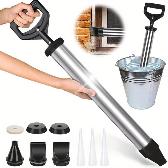 TEMU Zementfugenpistole, Tragbare Zementspritzmaschine, Wiederverwendbare Fugenschlauchpistole mit 6 Düsen für feines Arbeiten