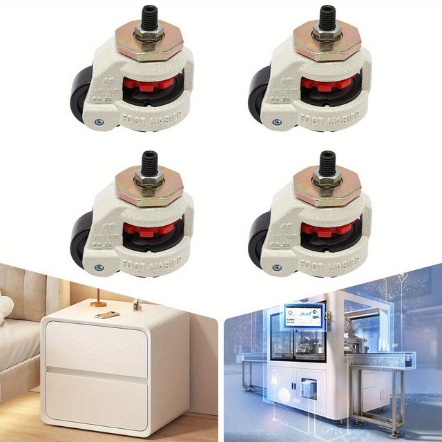 TEMU 4pcs Leveling Wheels Steel Leveling Wheels Load Capacity Anti-slip Support Base 250kg/ 551 Lbs () Transportation Of For Furniture, Electronic Eqlabor Day
