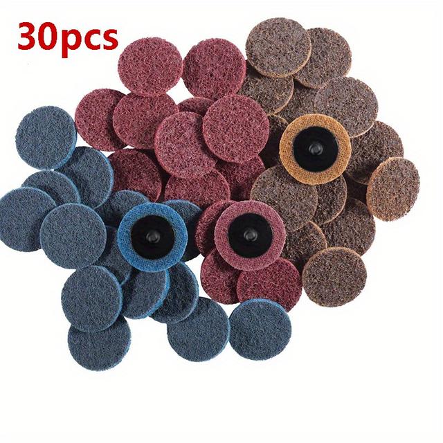 TEMU 30/45/46pcs 2 Inch Quick Change Sanding Discs, Nylon Surface Conditioning Discs, Die Grinder Sanding Disc For Surface Strip Grind Polish Burr Finish-fine Medium Coarse