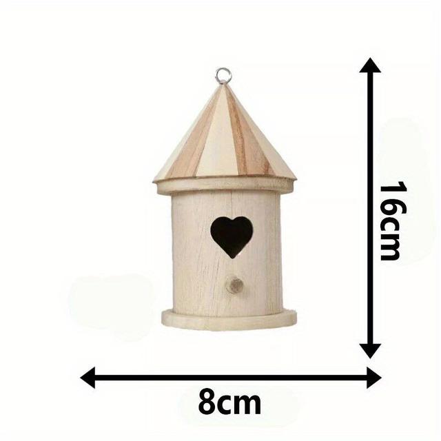 TEMU Wooden Bird Nest Hanging Feeding Station Wild Bird House Garden Outdoor