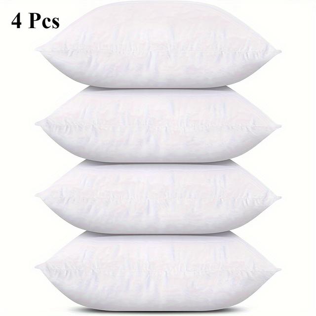 TEMU Set Of 4, 18x18 Inch 3d Polyester Filled Inserts With Zipper Closure, Suitable For Living Room, Sofa, Bedroom, Gift, , Durable Fabric, Home Decor