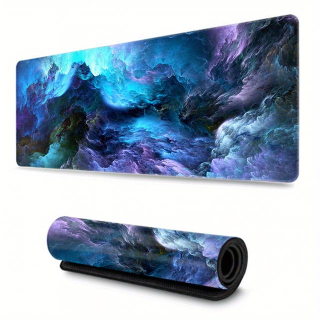 TEMU Xxl Luxury Gaming Mouse Pad - Large Non-slip Rubber Base, Washable Desk Mat With Stitched Edges, 40x90cm/34.5x15.7inch, 100x50cm/39.37x19.69inch, 60x120cm/47.24x23.62inch, Keyboard & Mouse Setup