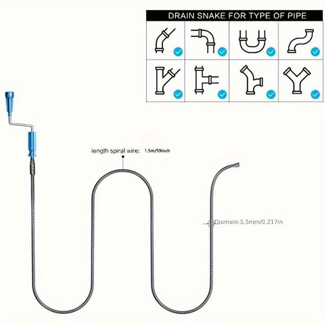 TEMU Drain With Telescopic Handle- Easy-to-use, No Battery Needed, Ideal For Unclogging Sinks And Drains In Household Plumbing
