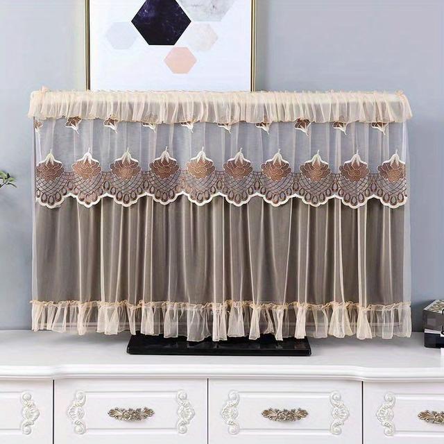 TEMU 1pc, Tv Dust Cover, Tv Curtain Cloth, Tv Cover, Lcd Tv Dust Cover, To Remove When Opening, Computer Lcd Screen Display Dust Cover