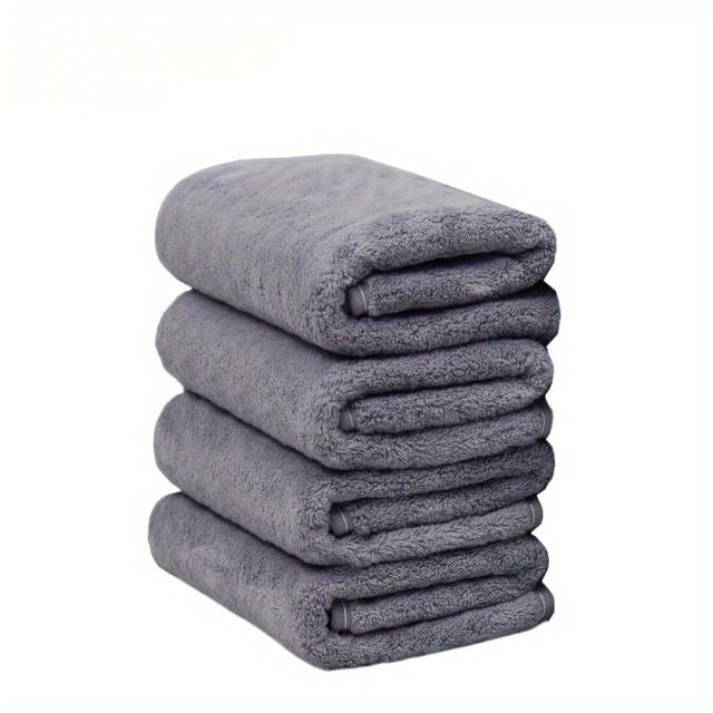 TEMU 4-pack Luxurious Soft Absorbent Face Towels Set - Durable Polyester, Contemporary Style, Woven Blend, 100 Gsm - Ideal For Bathroom, Gym, Hotel, Spa