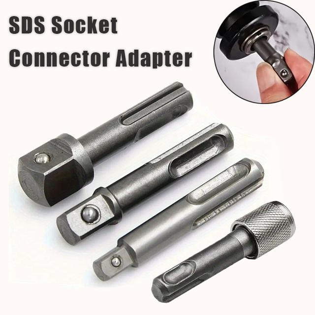 TEMU 4db SDS Dugóadapter Hatlapfejű Csavarhúzó Adapter Átalakító 3/8" 1/4" 1/2" Ütőkalapács Dugócsatlakozó Adapter