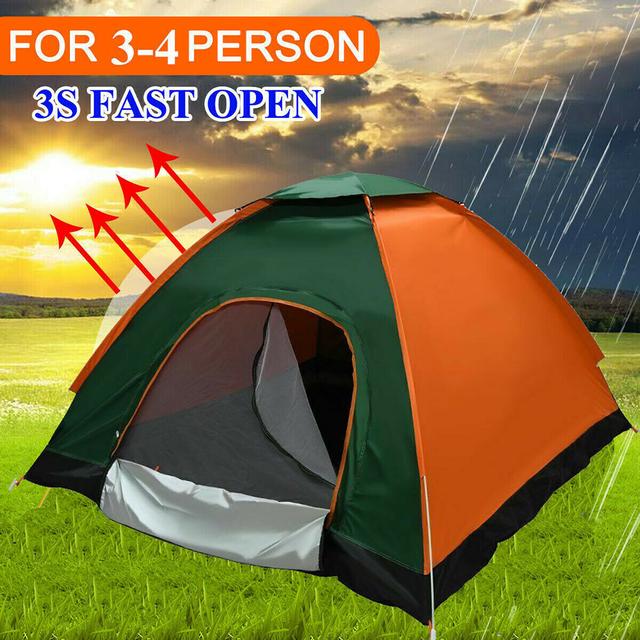 TEMU 3- 4 Person Pop Up Camping Dome Tent, Waterproof, , Lightweight Portable Tent For Outdoor Camping/ Hiking