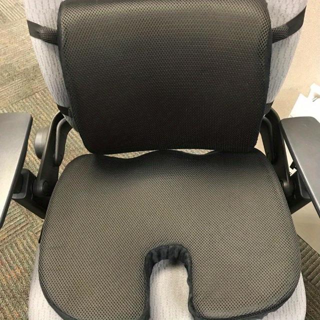 TEMU Seat Cushion, Lumbar Support Pillow With Adjustable Strap, Chair Cushions For Adjustable Shoulder Strap Back Support, With Washable Cover Memory Foam For Car, Travel And Wheelchair Black