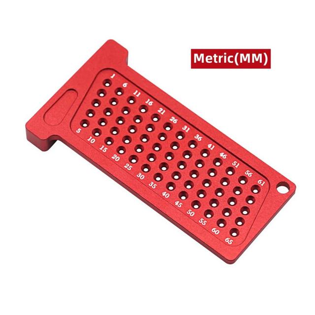 TEMU Allsome Precision Square Woodworking T Ruler 65mm | Aluminum Alloy Measuring & Marking Tool | -out Hole Marking Gauge For Hole Positioning, Woodworking Layout & Diy Craft Projects