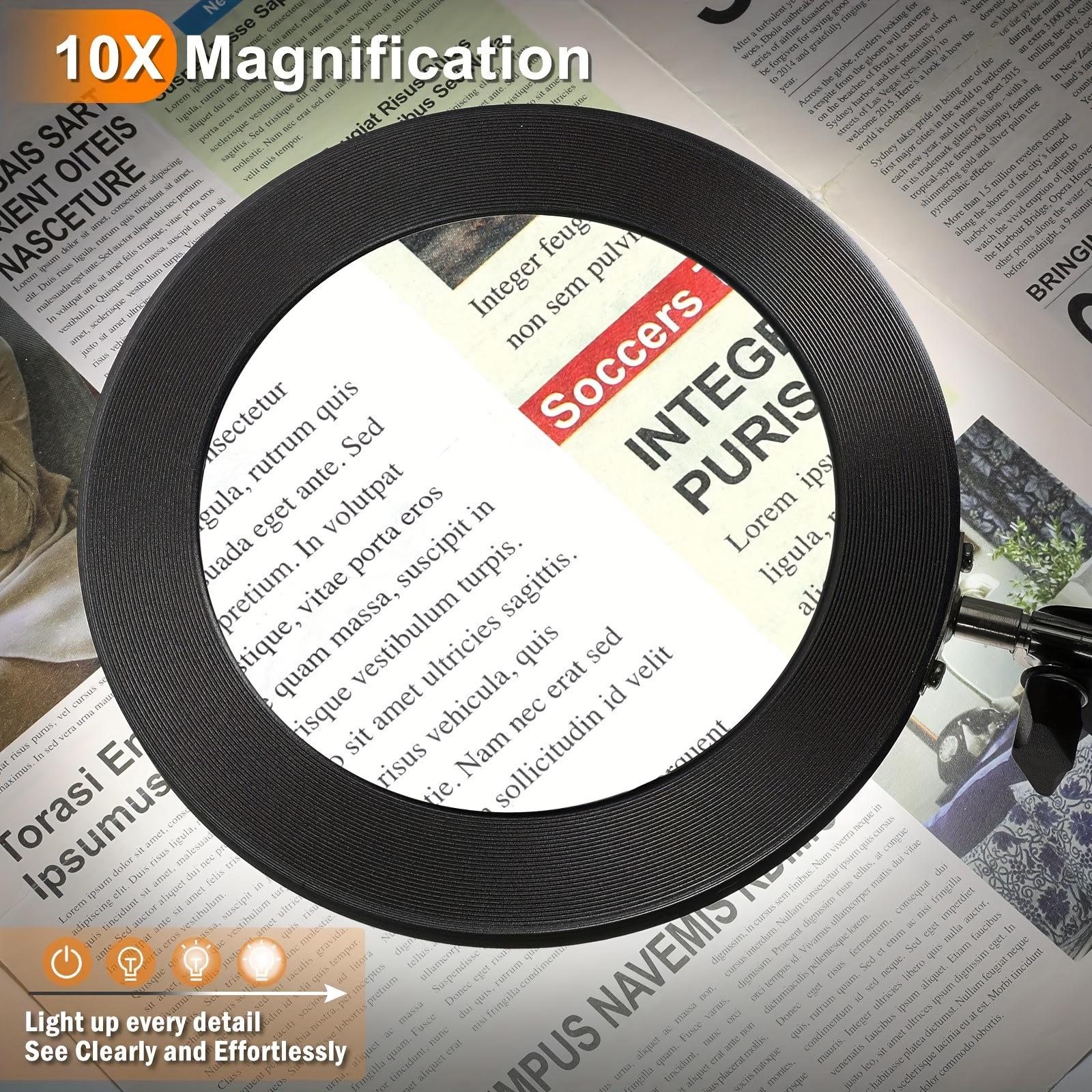 TEMU A 10x Magnifying Glass Featuring And Clamp, This 5-inch Genuine Glass Magnifying Desk Lamp With A Stand And A Flexible Gooseneck. It Offers 5 , Making It Ideal For Use In Crafts, Painting