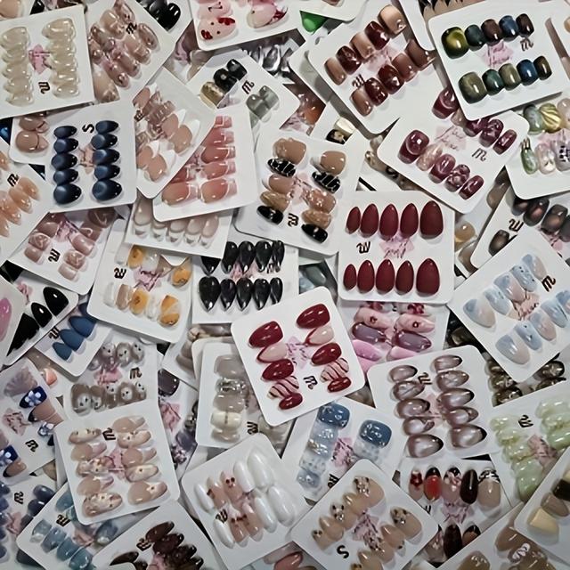TEMU Un set de 96 piezas para decoración de uñas con un aleatorio, que 2000 estilos disponibles enviados al . diseños de uñas almendradas, de ballet, stiletto y cuadradas que son fáciles y modernos.