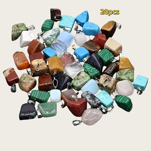 TEMU 20pcs Of Natural Pendants, Irregular Random Agate Pendants, For Jewelry Making Additions For Necklaces And Bracelets